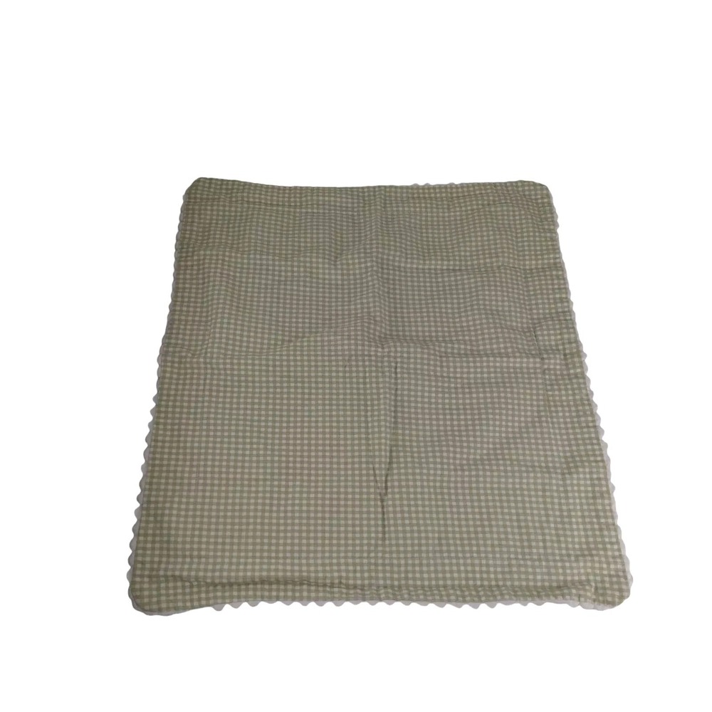 Waverly Pillow Sham STANDARD Green Gingham Checks Reversible Bric A Brac SINGLE
